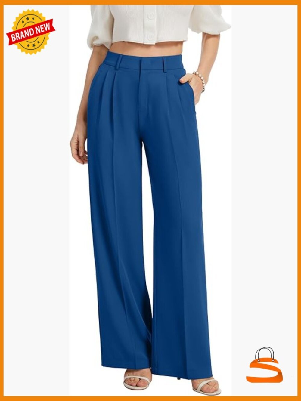 High Waisted Wide Leg Trousers with Pockets – Work & Casual